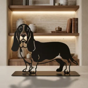 Basset Hound metalowa dekoracja wolnostojąca model 2
