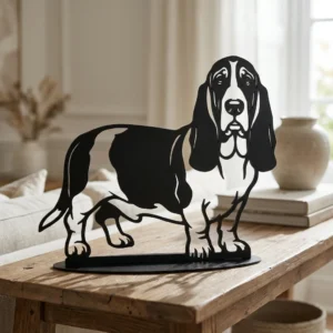 Basset Hound metalowa dekoracja wolnostojąca model 5