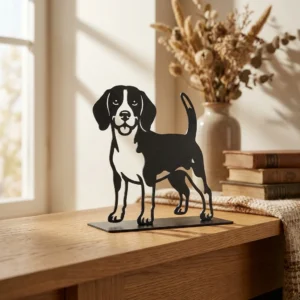 Beagle metalowa dekoracja wolnostojąca model 3