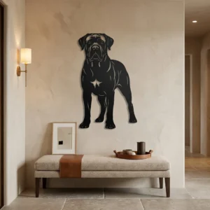 Cane Corso - metalowa dekoracja ścienna model 1 na jasnej ścianie