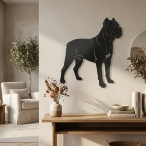 Cane Corso - metalowa dekoracja ścienna model 4 w stylowym wnętrzu