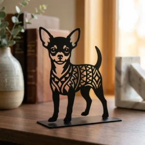Chihuahua metalowa dekoracja wolnostojąca model 3