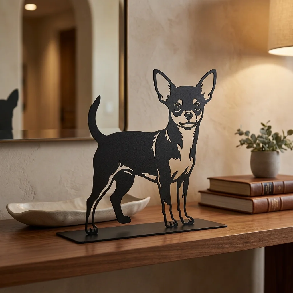 Chihuahua metalowa dekoracja wolnostojąca