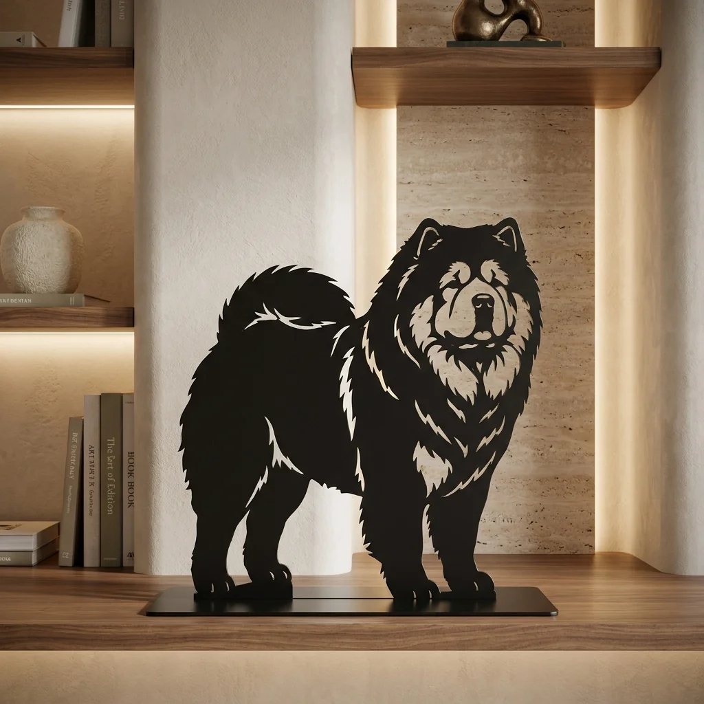 Chow Chow metalowa dekoracja wolnostojąca model 2