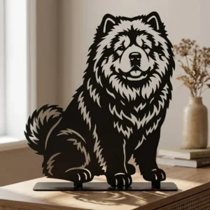 Chow Chow metalowa dekoracja wolnostojąca model 3