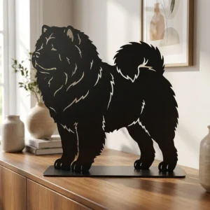 Chow Chow metalowa dekoracja wolnostojąca model 4