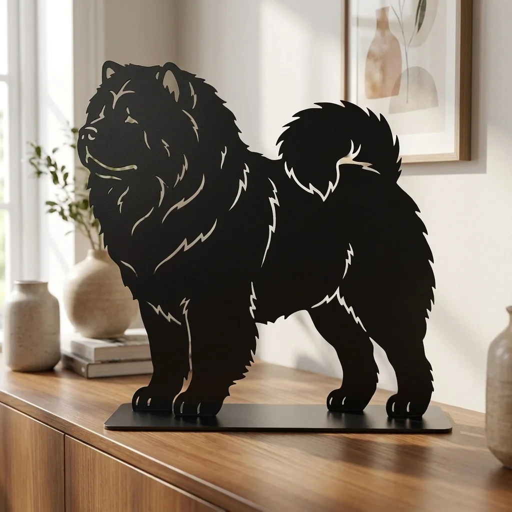 Chow Chow metalowa dekoracja wolnostojąca model 4