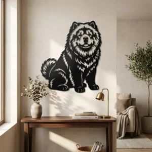 Chow Chow - metalowa dekoracja ścienna model 2 jako ozdoba do wnętrza