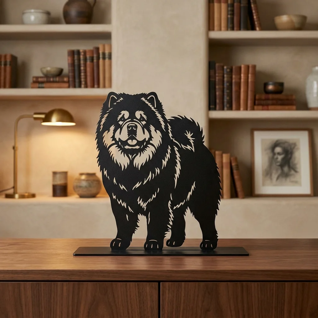 Chow Chow metalowa dekoracja wolnostojąca