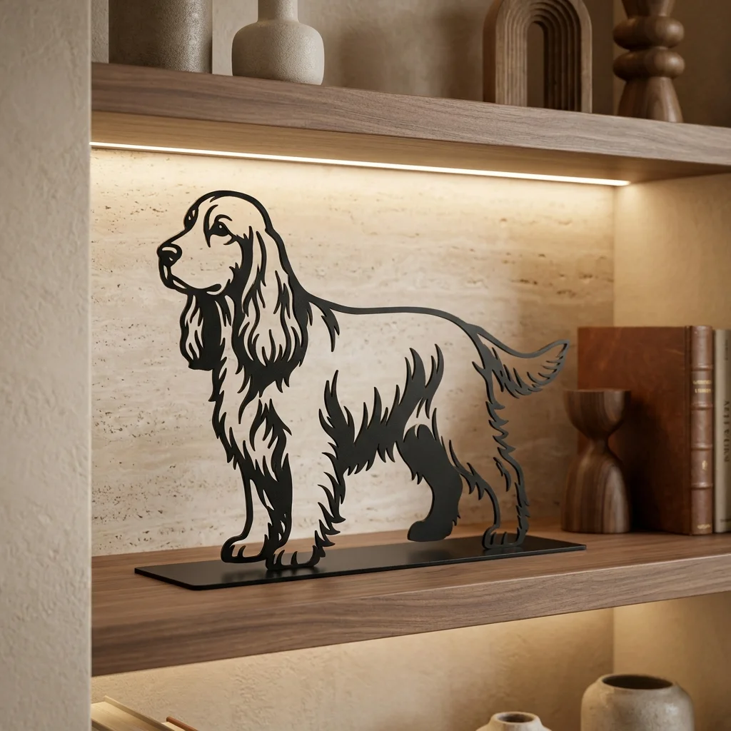 Cocker Spaniel metalowa dekoracja wolnostojąca model 4