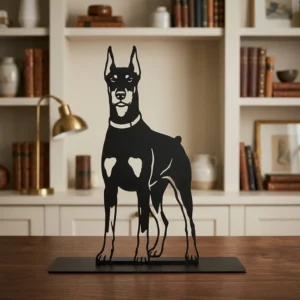 Doberman metalowa dekoracja wolnostojąca model 2
