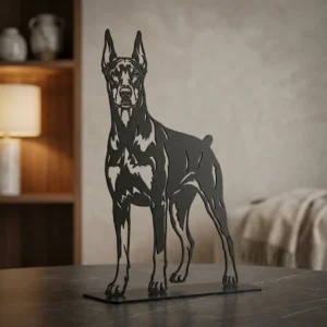 Doberman metalowa dekoracja wolnostojąca model 3