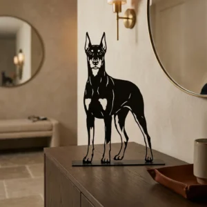 Doberman metalowa dekoracja wolnostojąca