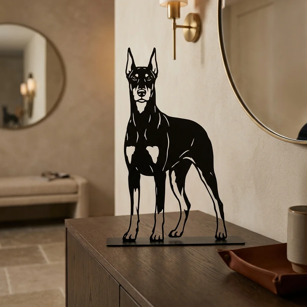Doberman metalowa dekoracja wolnostojąca