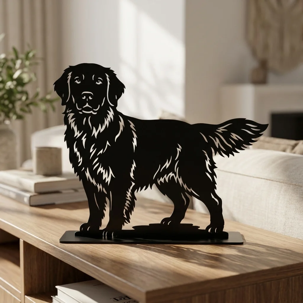 Golden Retriever metalowa dekoracja wolnostojąca model 2