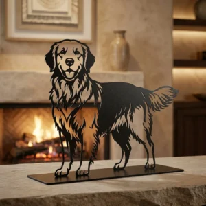 Golden Retriever metalowa dekoracja wolnostojąca