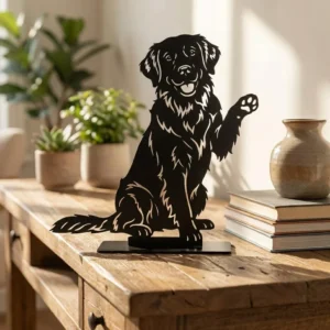 Golden Retriever metalowa dekoracja wolnostojąca model 4