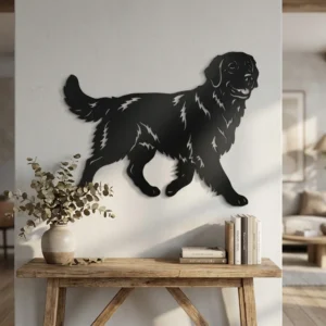Golden Retriever - metalowa dekoracja ścienna model 5 jako ozdoba na ścianie