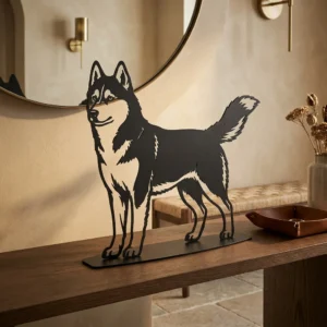 Husky syberyjski metalowa dekoracja wolnostojąca model 2