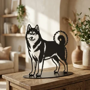 Husky syberyjski metalowa dekoracja wolnostojąca model 3