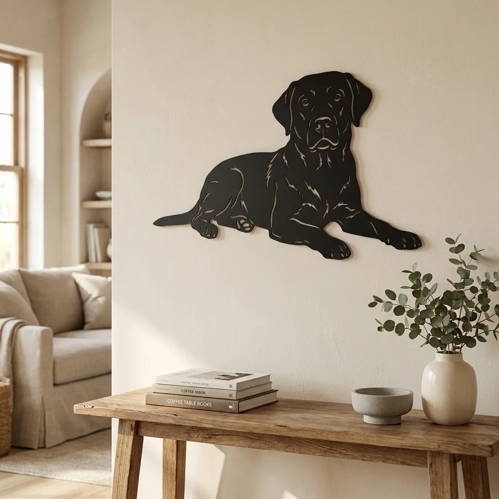 Labrador Retriever - metalowa dekoracja ścienna model 2 jako ozdoba do wnętrza