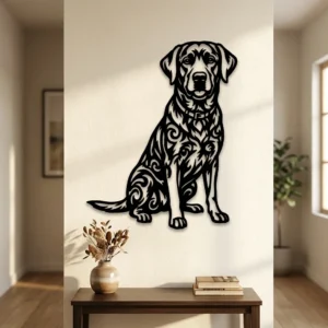 Labrador Retriever - metalowa dekoracja ścienna model 3 na ścianie we wnętrzu