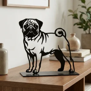 Mops metalowa dekoracja wolnostojąca