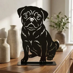 Mops metalowa dekoracja wolnostojąca model 4