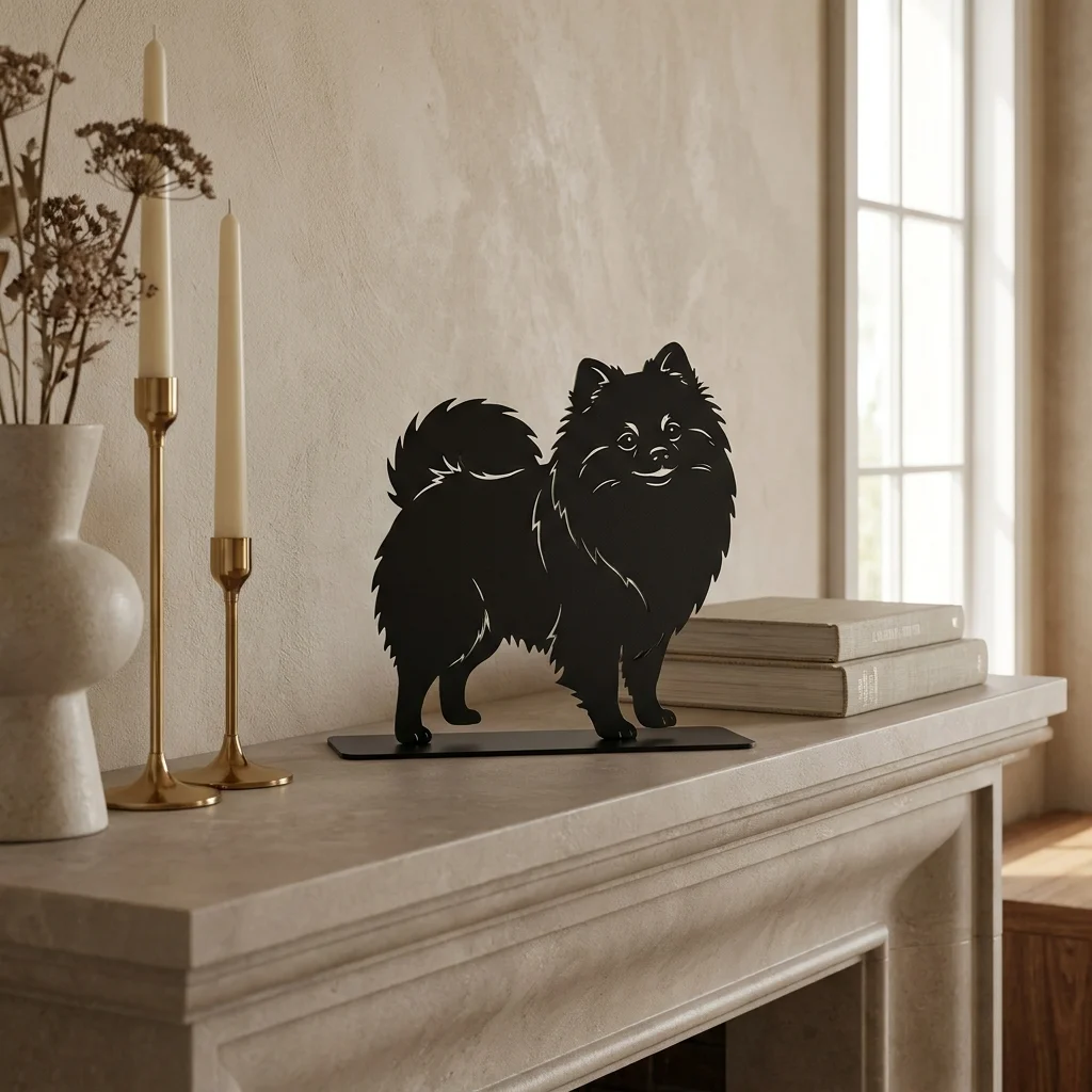 Pomeranian metalowa dekoracja wolnostojąca model 2