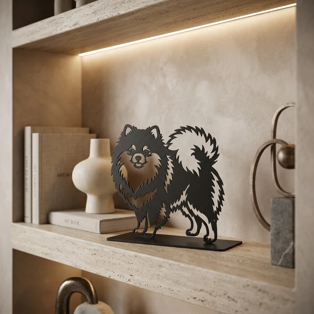 Pomeranian metalowa dekoracja wolnostojąca model 3
