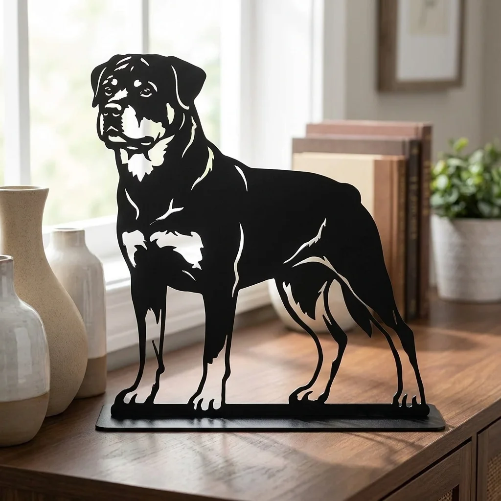 Rottweiler metalowa dekoracja wolnostojąca model 3