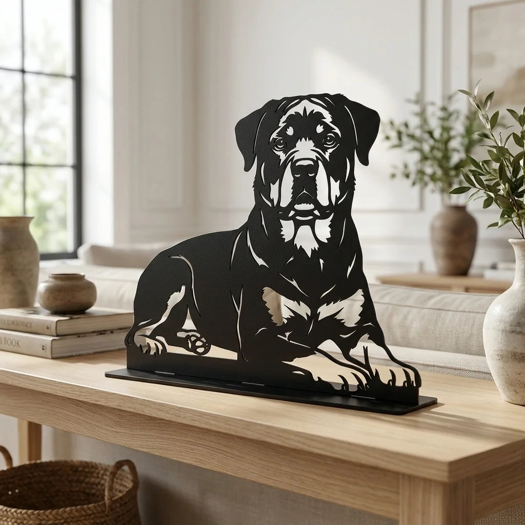 Rottweiler metalowa dekoracja wolnostojąca model 5