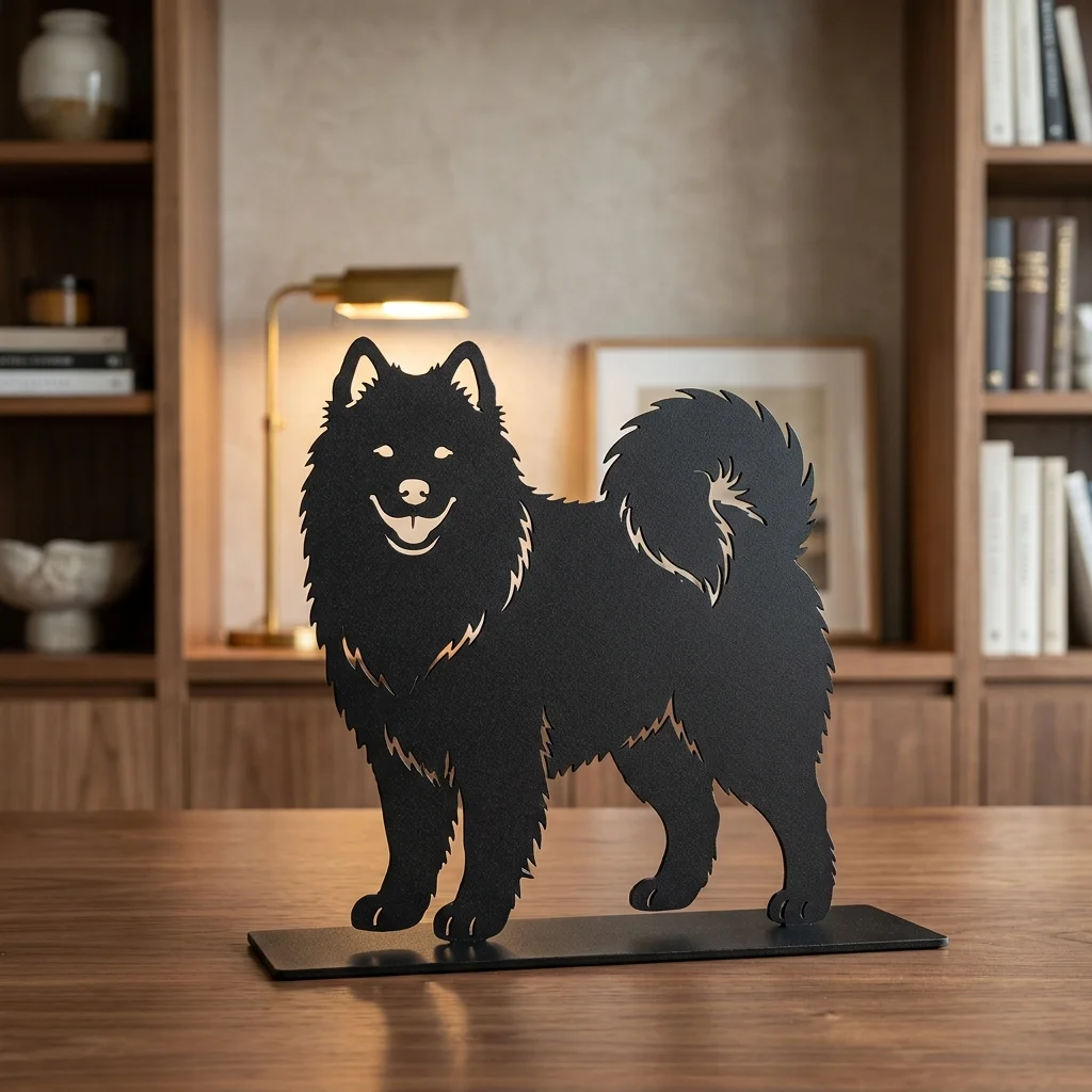 Samoyed metalowa dekoracja wolnostojąca model 2