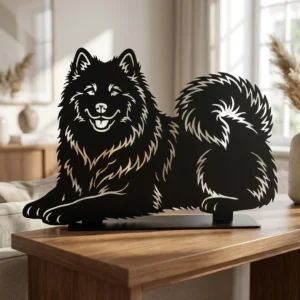 Samoyed metalowa dekoracja wolnostojąca model 3