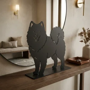Samoyed metalowa dekoracja wolnostojąca