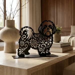 Shih Tzu metalowa dekoracja wolnostojąca