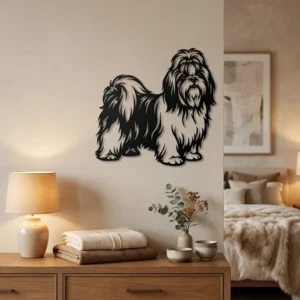 Shih Tzu - metalowa dekoracja ścienna, model 2 jako ozdoba do wnętrza