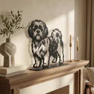 Shih Tzu metalowa dekoracja wolnostojąca model 3