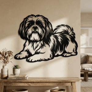 Shih Tzu - metalowa dekoracja ścienna, model 5 jako ozdoba na ścianie