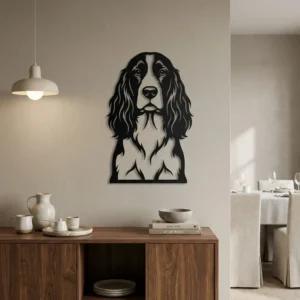 Springer Spaniel angielski - metalowa dekoracja ścienna model 2 jako ozdoba do wnętrza