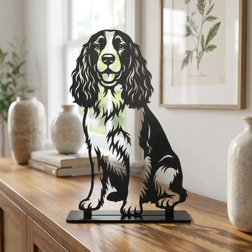 Springer Spaniel angielski metalowa dekoracja wolnostojąca model 3