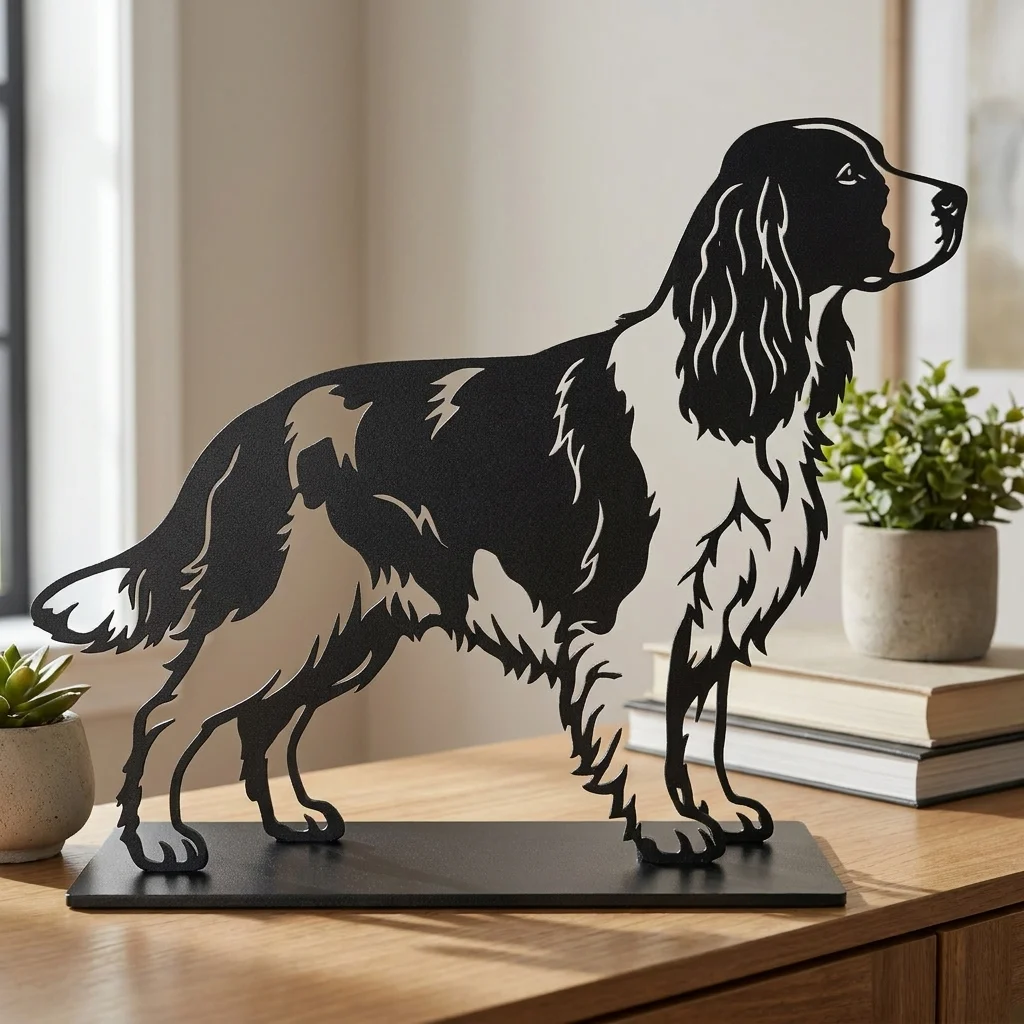 Springer Spaniel angielski metalowa dekoracja wolnostojąca model 4