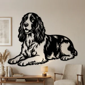Springer Spaniel angielski - metalowa dekoracja ścienna model 5 jako ozdoba na ścianie