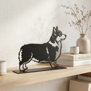 Welsh Corgi metalowa dekoracja wolnostojąca model 2