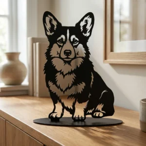 Welsh Corgi metalowa dekoracja wolnostojąca model 4