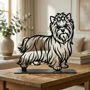 Yorkshire Terrier metalowa dekoracja wolnostojąca