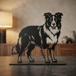 Border Collie metalowa dekoracja wolnostojąca