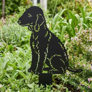 Bedlington Terrier – metalowa dekoracja ogrodowa do wbicia w ziemię