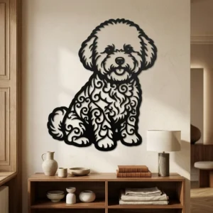 Bichon Frise - metalowa dekoracja ścienna