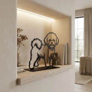 Bichon Frise metalowa dekoracja wolnostojąca model 2